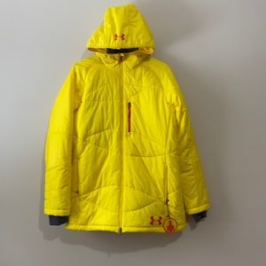 NWT Under Armour Yellow Puffer Coat Size Large